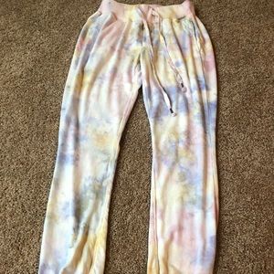 young fabulous and broke tie dyed slim joggers XS